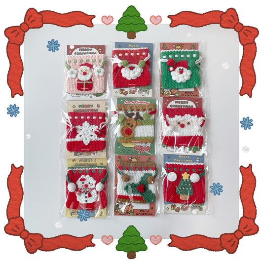 handicroft crochet christmas drawstring pouch 9 variations