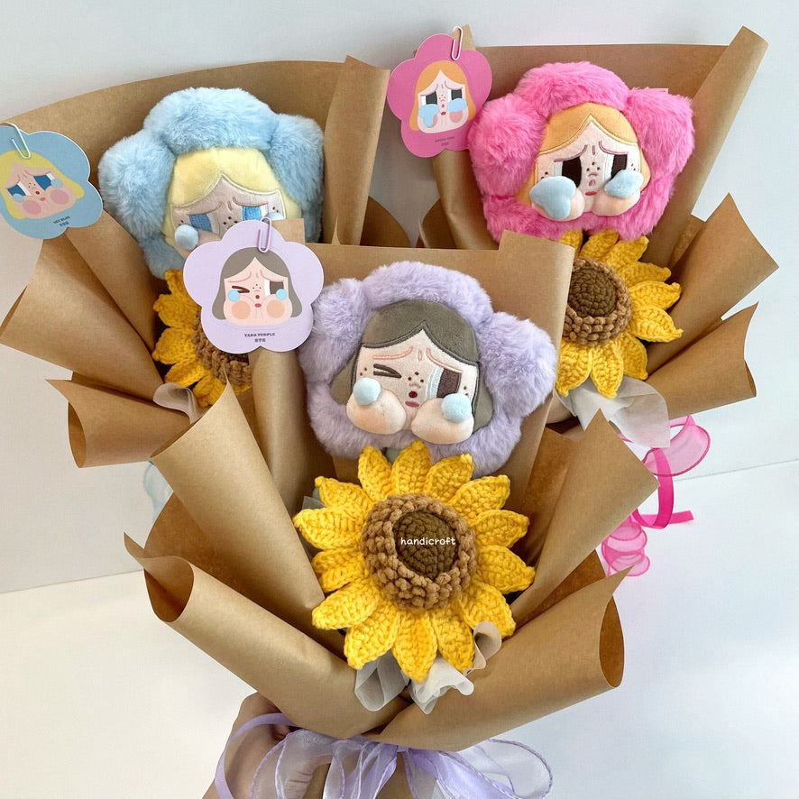 handicroft crybaby sad club series plush jumbo sunflower flower bouquet crybaby's little joy