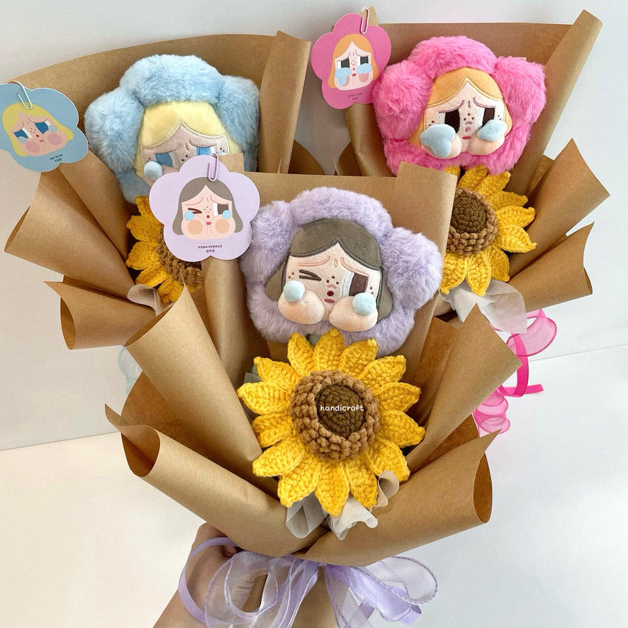 handicroft crybaby sad club series plush jumbo sunflower flower bouquet crybaby's little joy