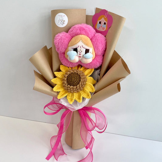 handicroft crybaby sad club series plush jumbo sunflower flower bouquet crybaby's little joy rouge pink