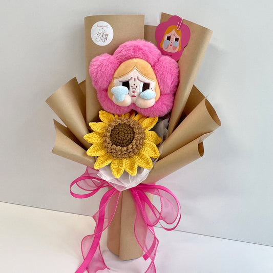 handicroft crybaby sad club series plush jumbo sunflower flower bouquet crybaby's little joy rouge pink