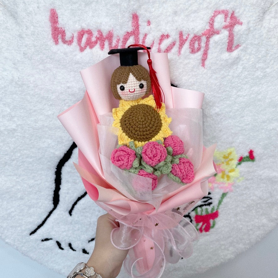 handicroft graduation flower bouquet grad & bloom with sunflower