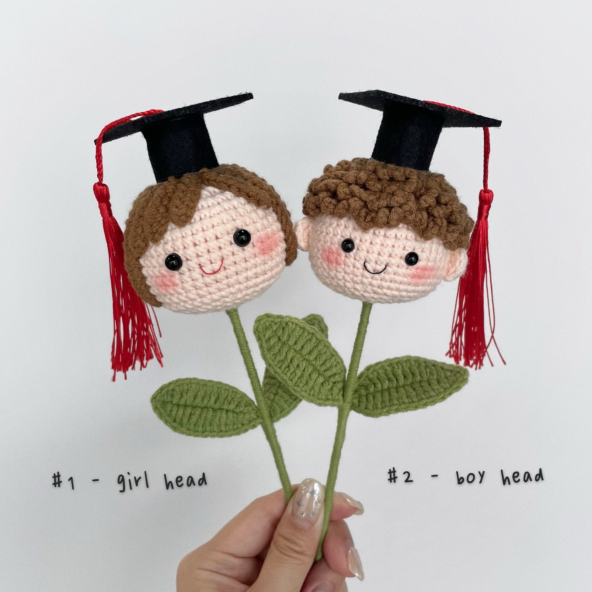handicroft graduation special handmade crochet graduate doll plush figurine single stalk