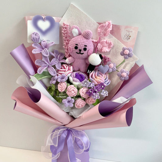 handicroft handmade crochet BTS cooky flower bouquet cooky charm