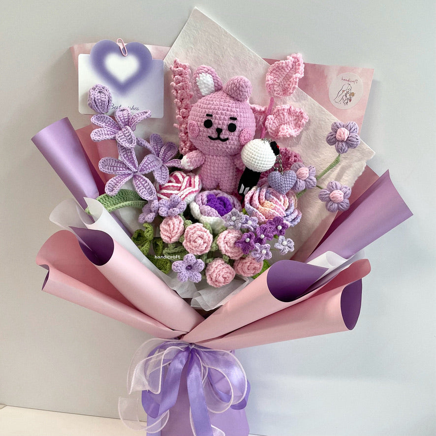 handicroft handmade crochet BTS cooky flower bouquet cooky charm