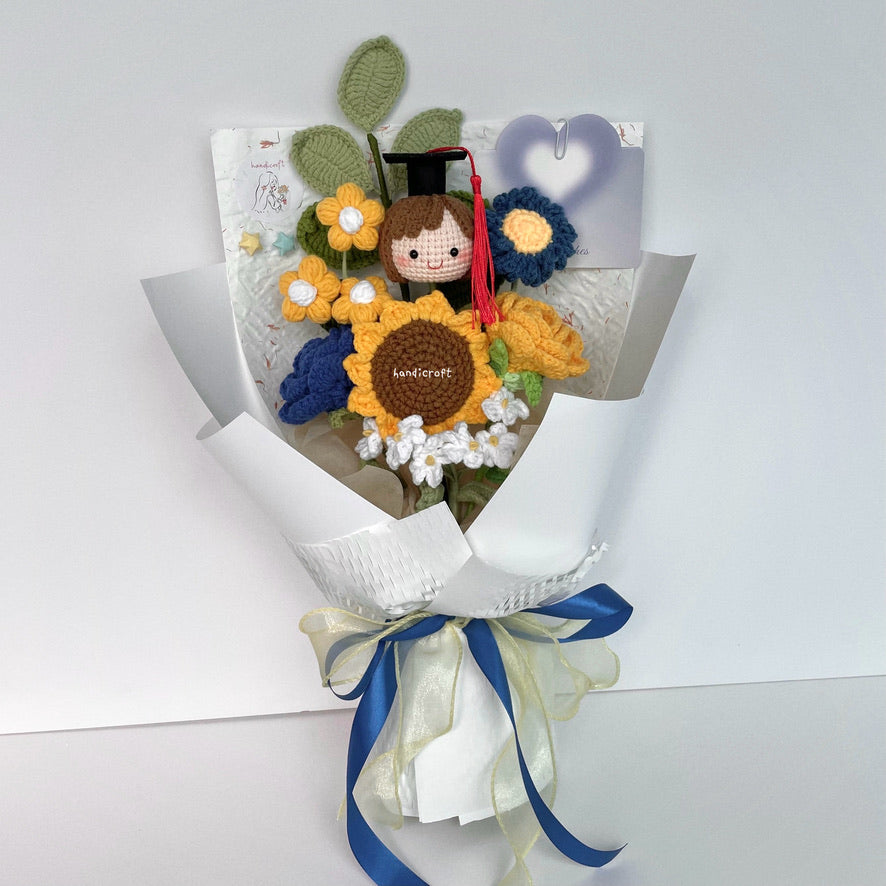 handicroft handmade crochet SIA SQ  Singapore Airlines Cabin Crew Graduation Ceremony graduation flower bouquet bloom above the clouds