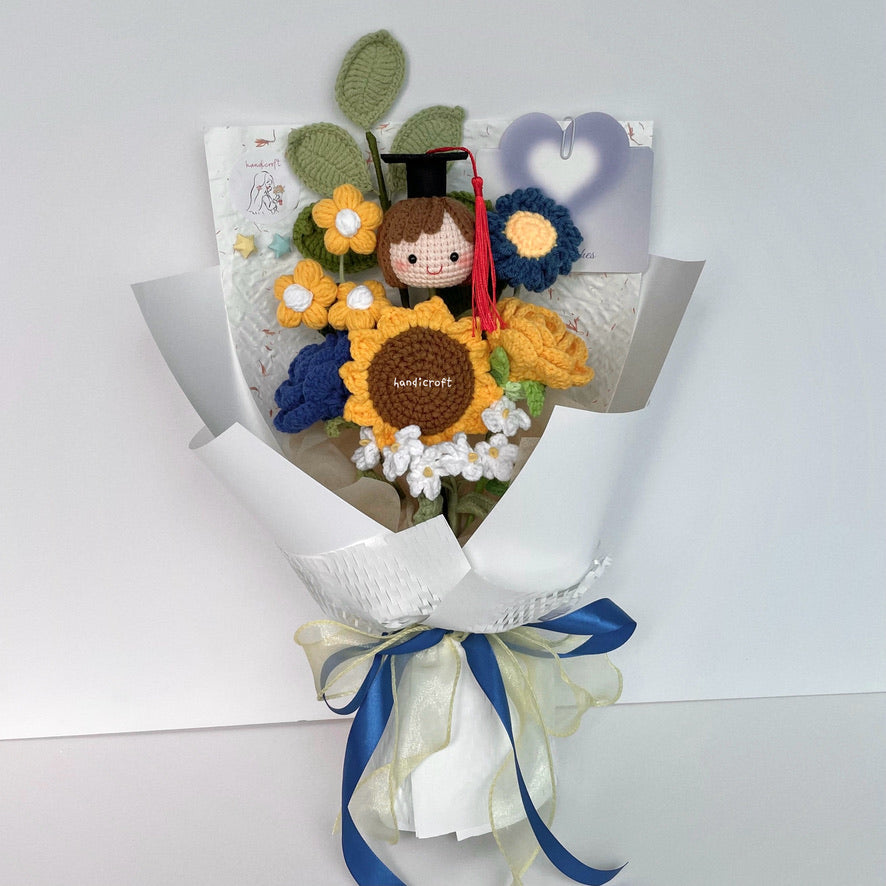 handicroft handmade crochet SIA SQ  Singapore Airlines Cabin Crew Graduation Ceremony graduation flower bouquet bloom above the clouds