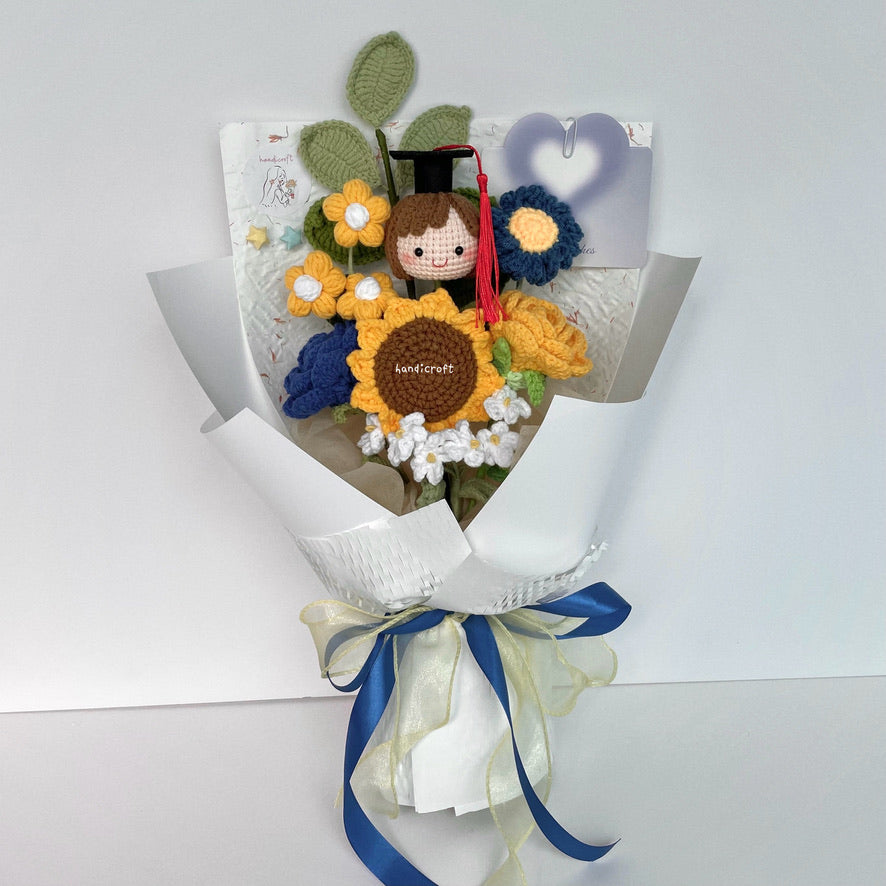 handicroft handmade crochet SIA SQ  Singapore Airlines Cabin Crew Graduation Ceremony graduation flower bouquet bloom above the clouds