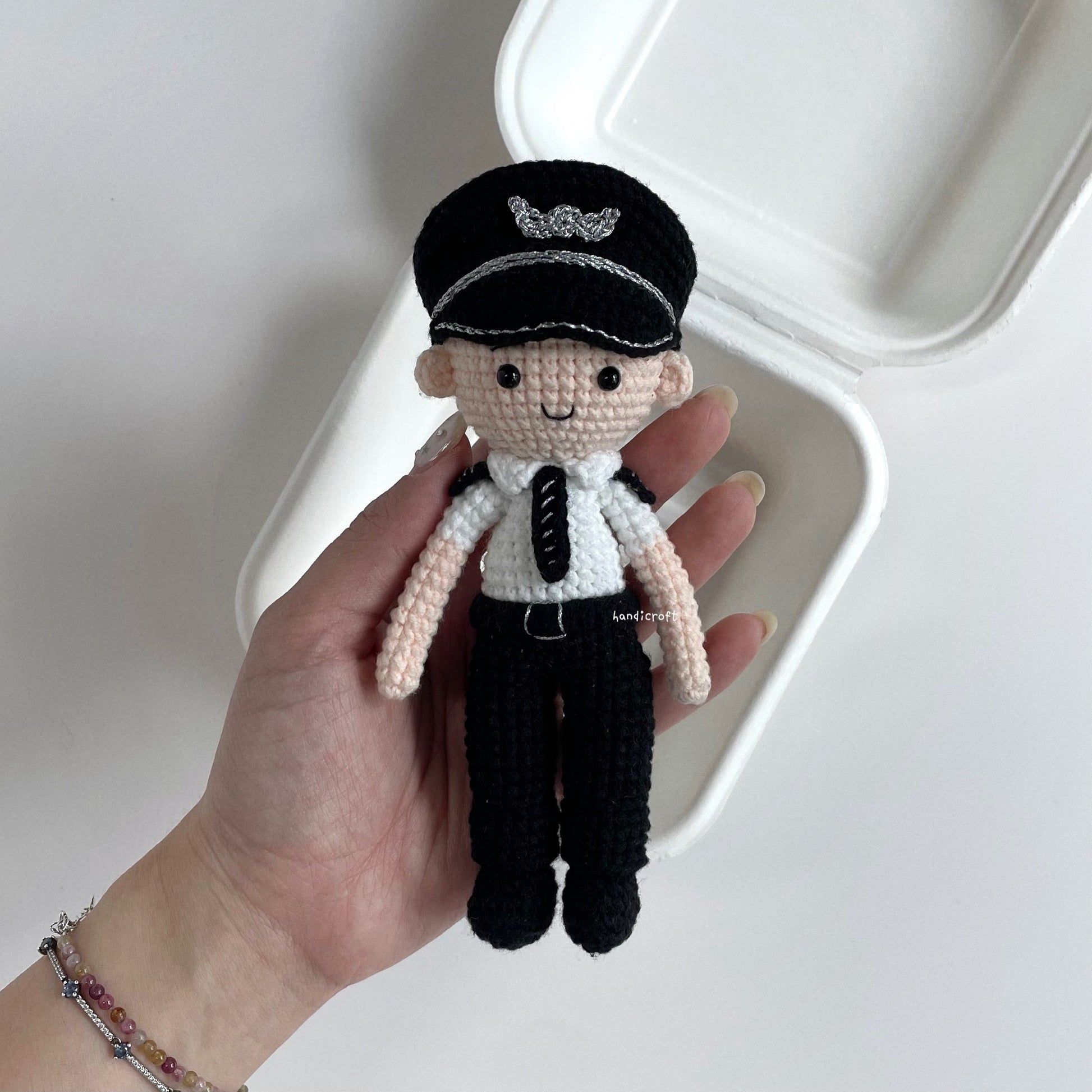 handicroft handmade crochet air force pilot amigurumi figurine plushie plush toy