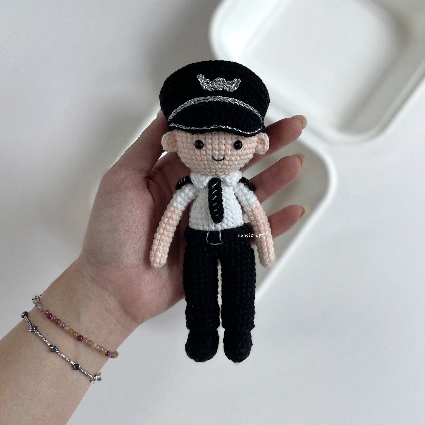 handicroft handmade crochet air force pilot amigurumi figurine plushie plush toy