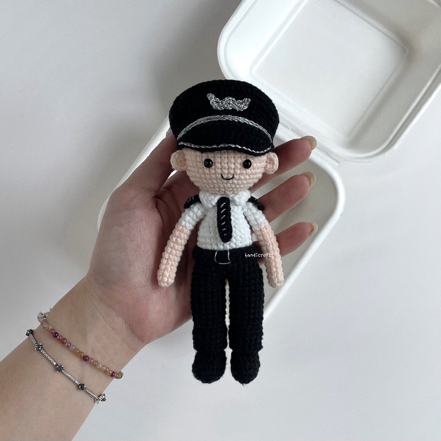handicroft handmade crochet air force pilot amigurumi figurine plushie plush toy
