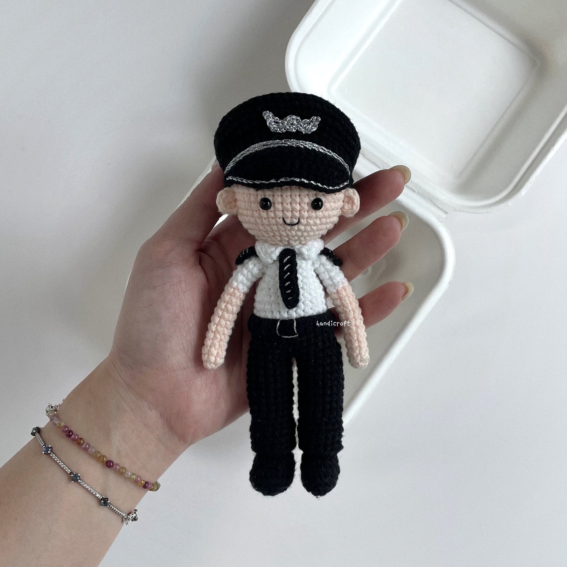 handicroft handmade crochet air force pilot amigurumi figurine plushie plush toy