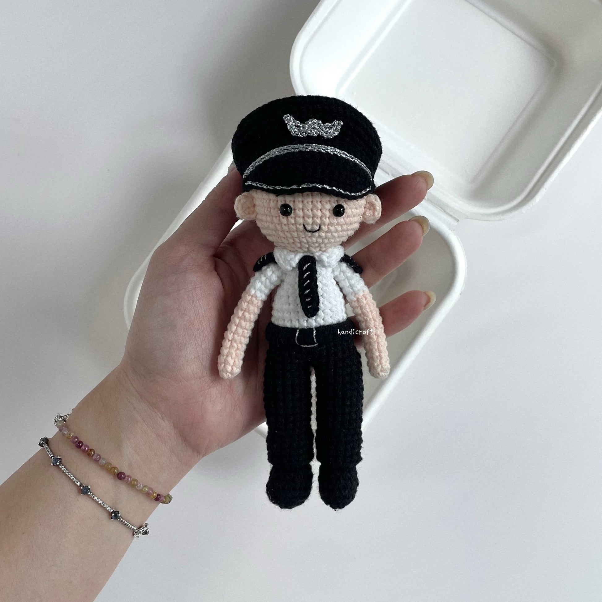 handicroft handmade crochet air force pilot amigurumi figurine plushie plush toy