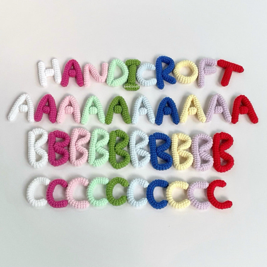 handicroft handmade crochet alphabet letter 10 colours