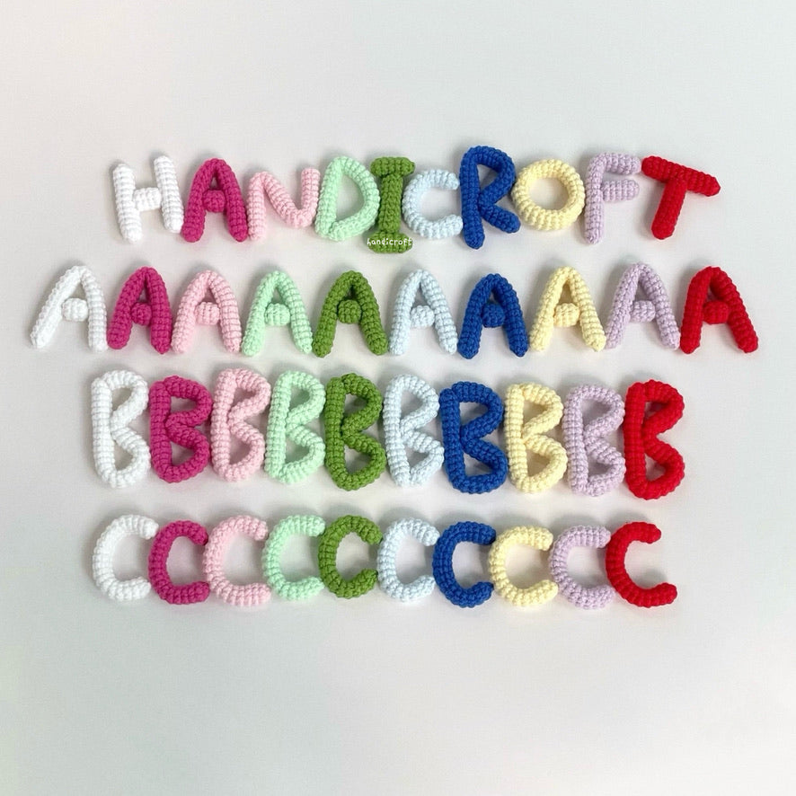 handicroft handmade crochet alphabet letter 10 colours