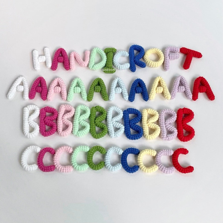 handicroft handmade crochet alphabet letter 10 colours
