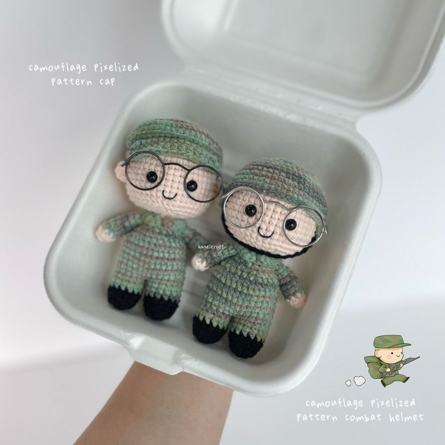 handicroft handmade crochet army soldier series cap & helmet