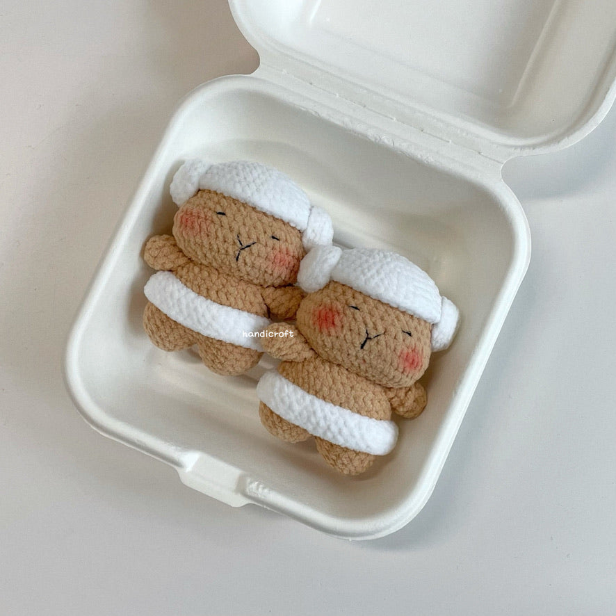 handicroft handmade crochet bath time capybara amigurumi keychain