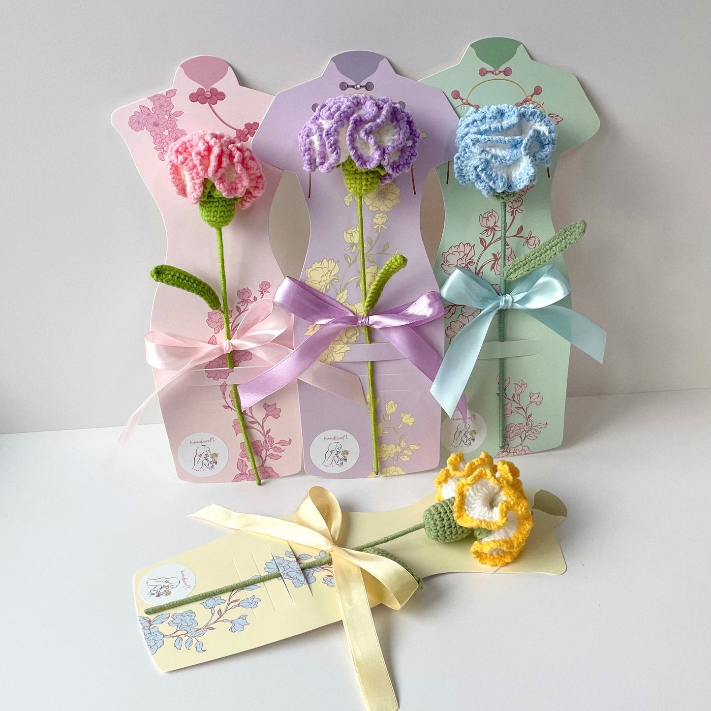 handicroft handmade crochet carnation flower mother's day special carnation grace 4 colours