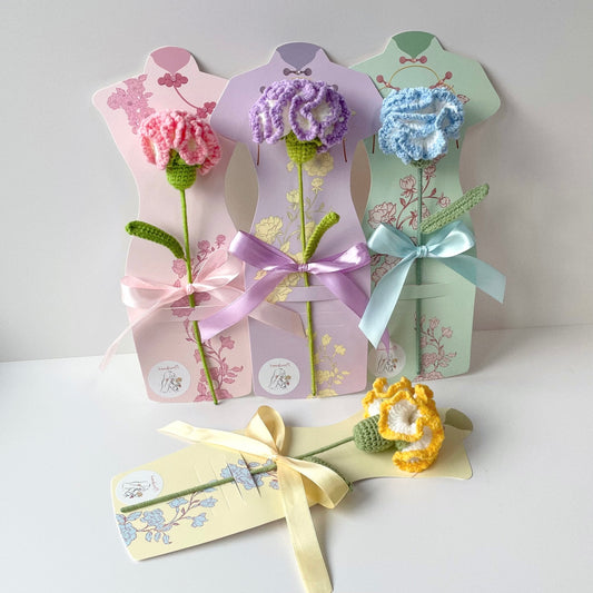 handicroft handmade crochet carnation flower mother's day special carnation grace 4 colours