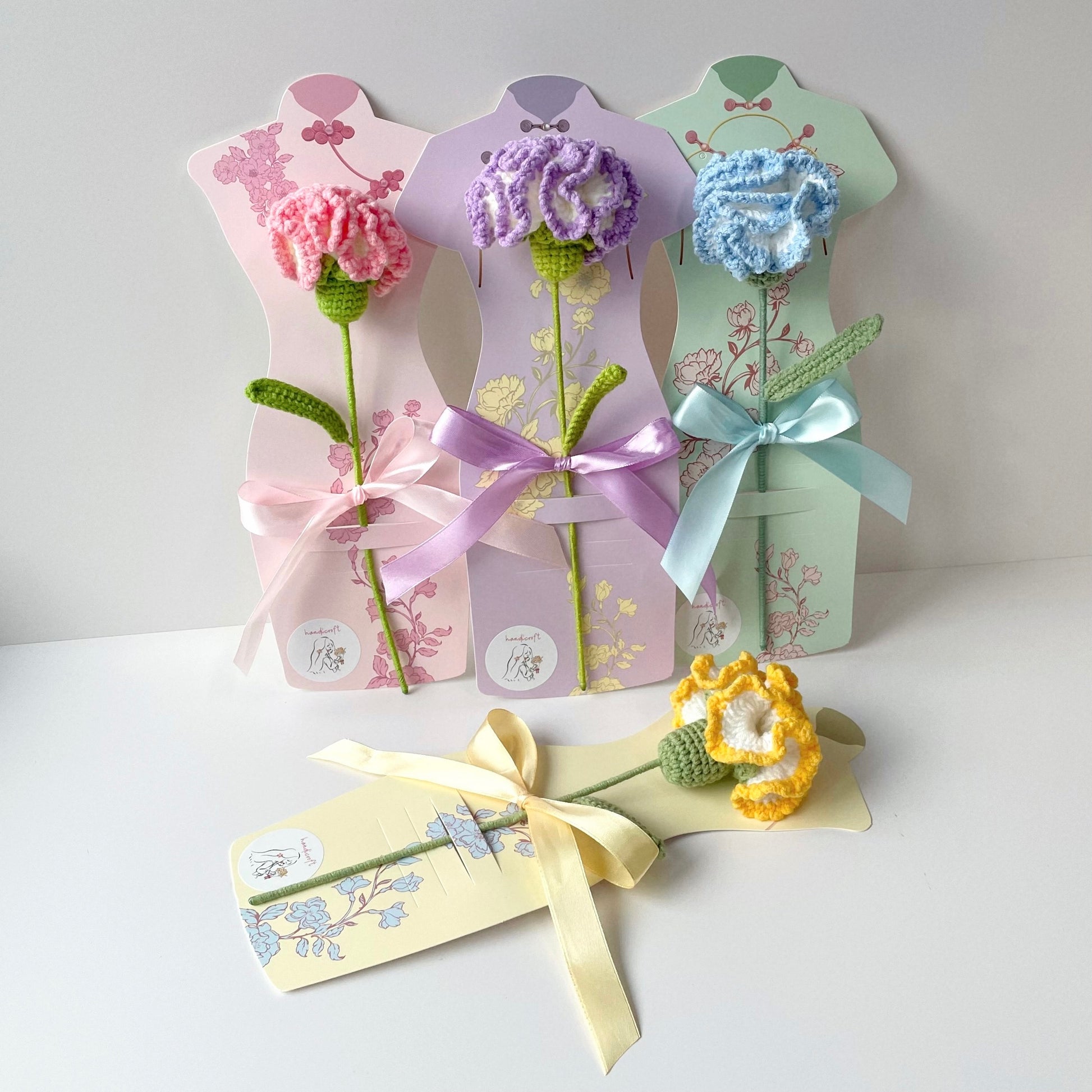 handicroft handmade crochet carnation flower mother's day special carnation grace 4 colours