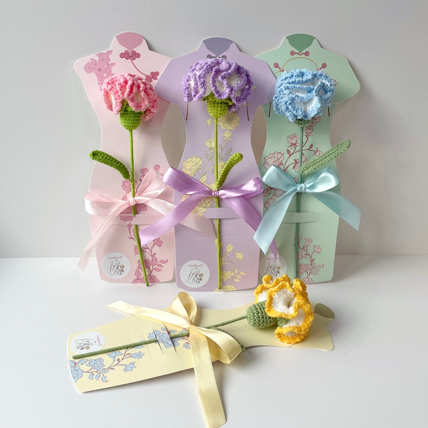 handicroft handmade crochet carnation flower mother's day special carnation grace 4 colours