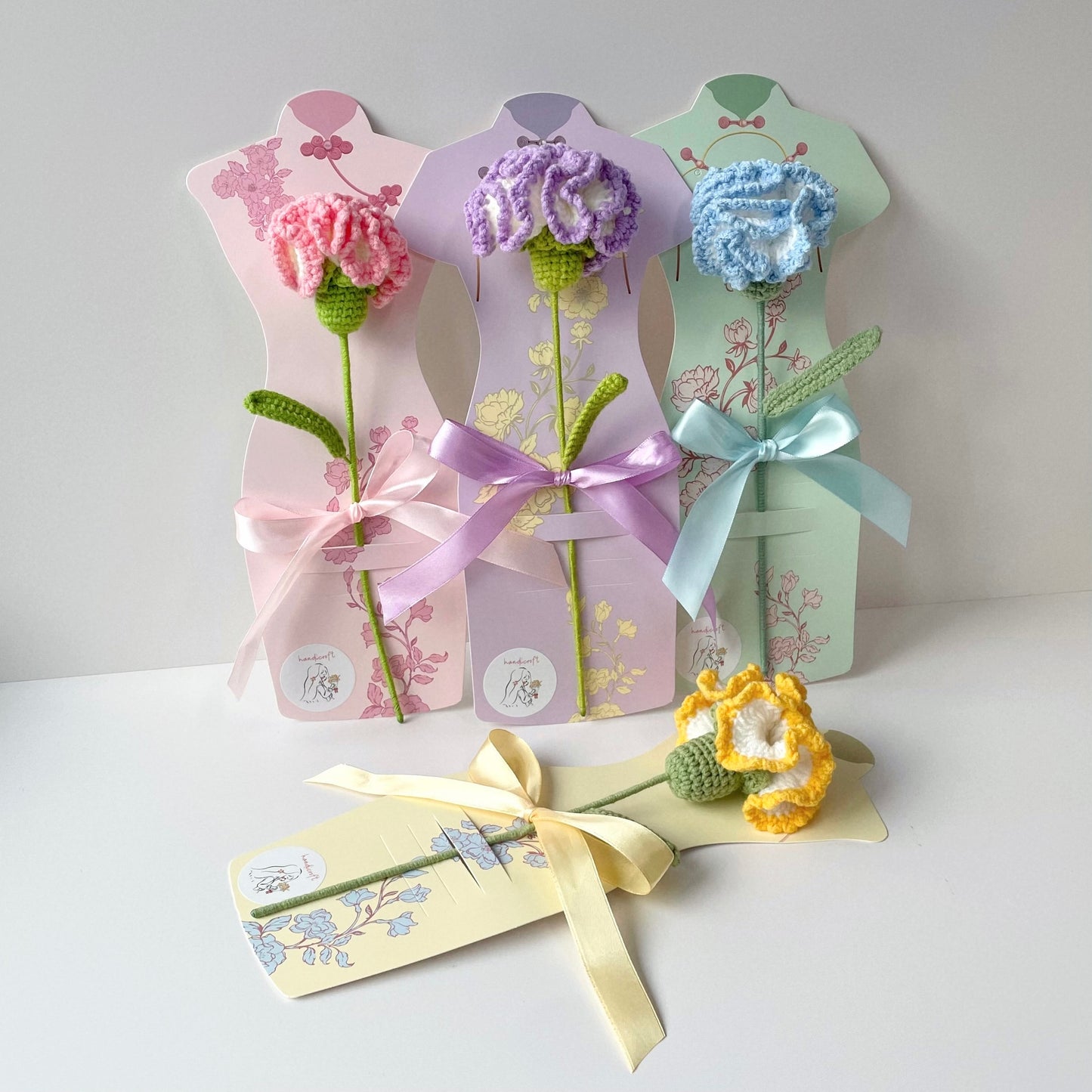 handicroft handmade crochet carnation flower mother's day special carnation grace 4 colours