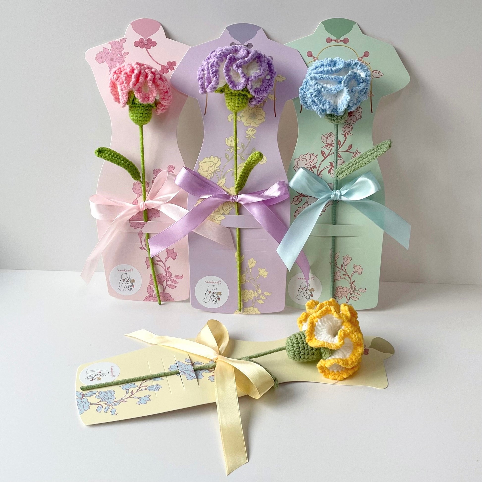 handicroft handmade crochet carnation flower mother's day special carnation grace 4 colours