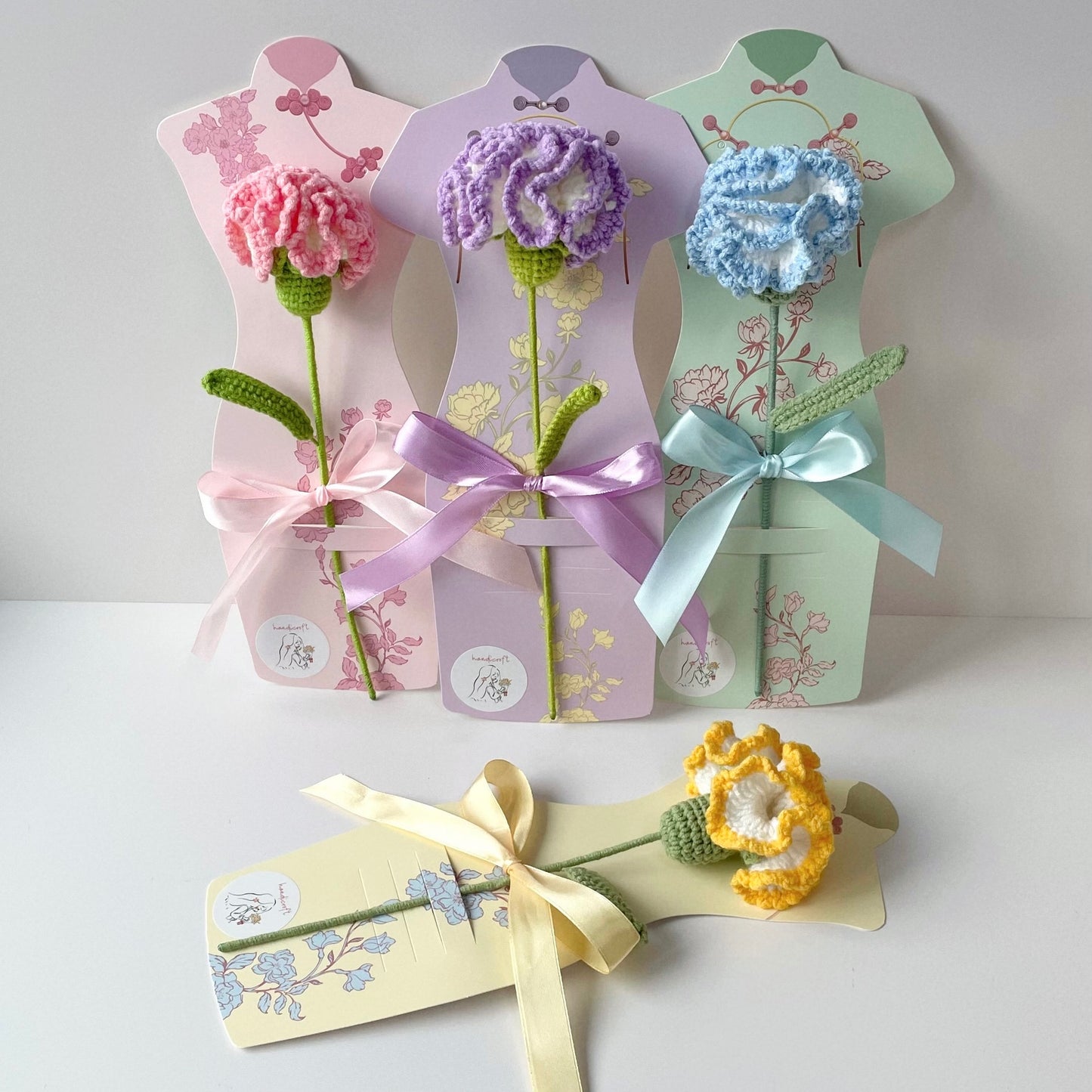 handicroft handmade crochet carnation flower mother's day special carnation grace 4 colours