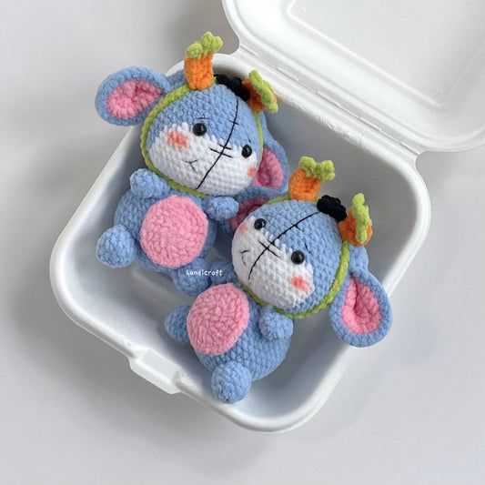 handicroft handmade crochet carrot donkey character amigurumi keychain little gloomy donkey
