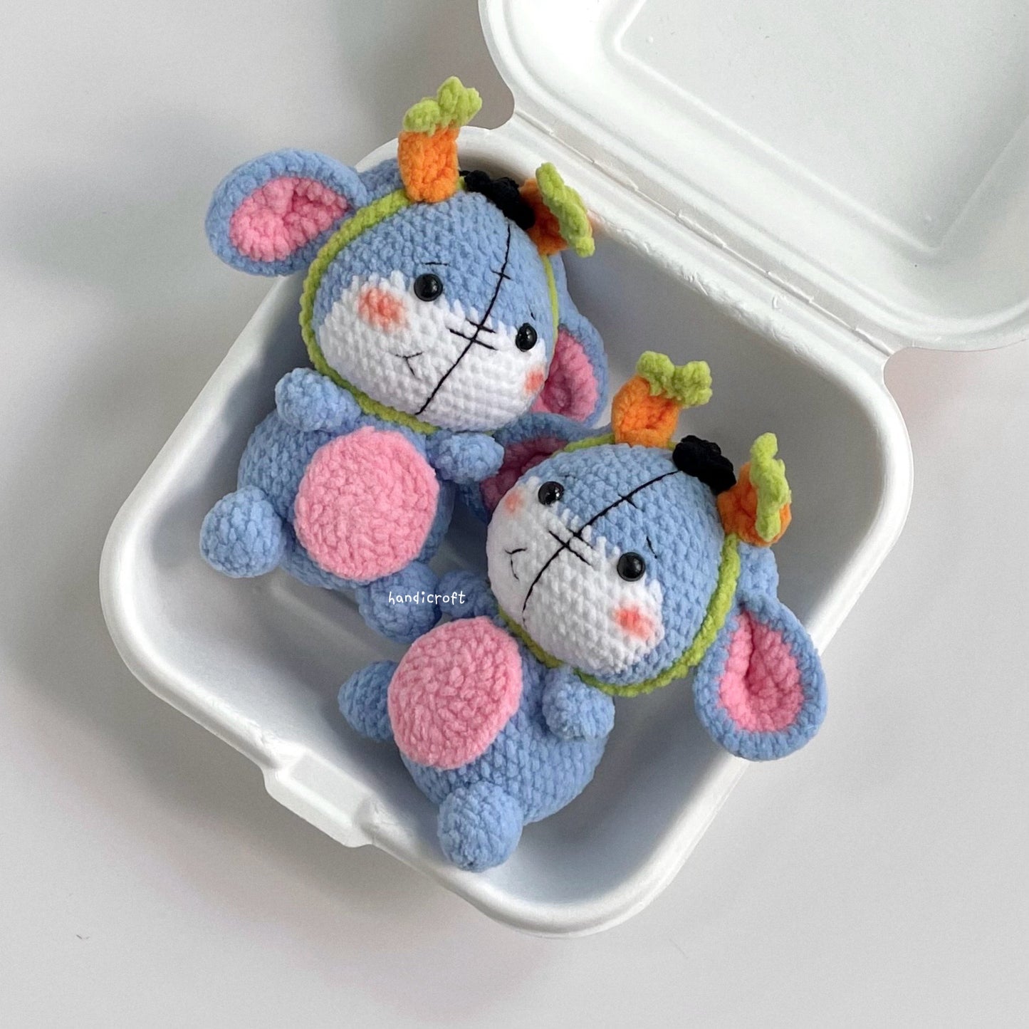 handicroft handmade crochet carrot donkey character amigurumi keychain little gloomy donkey