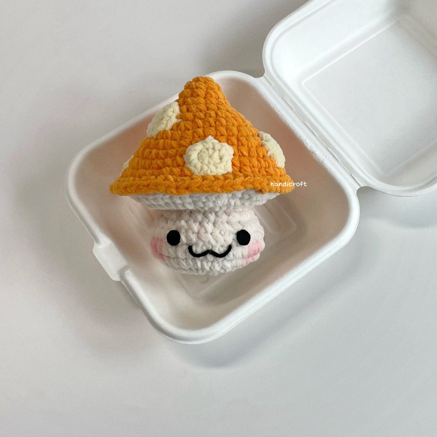 handicroft handmade crochet chubby maplestory orange mushroom amigurumi plush toy