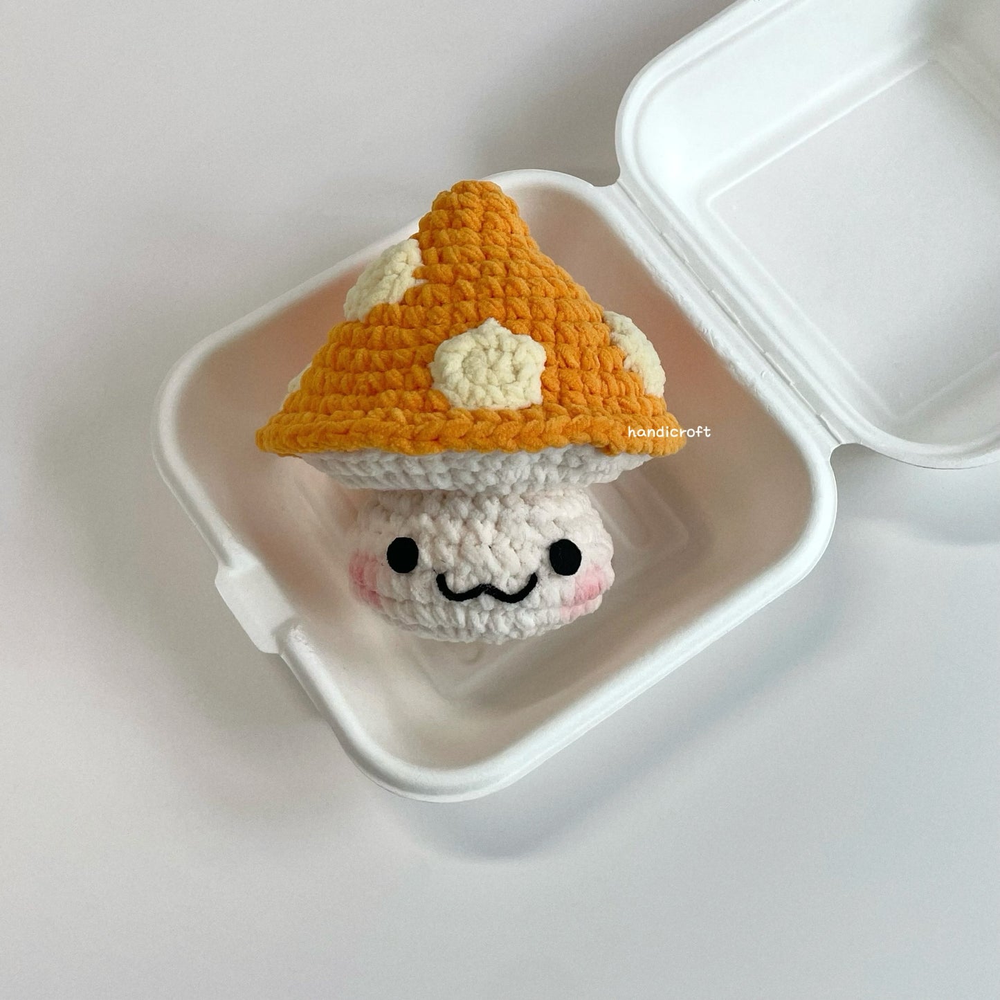 handicroft handmade crochet chubby maplestory orange mushroom amigurumi plush toy