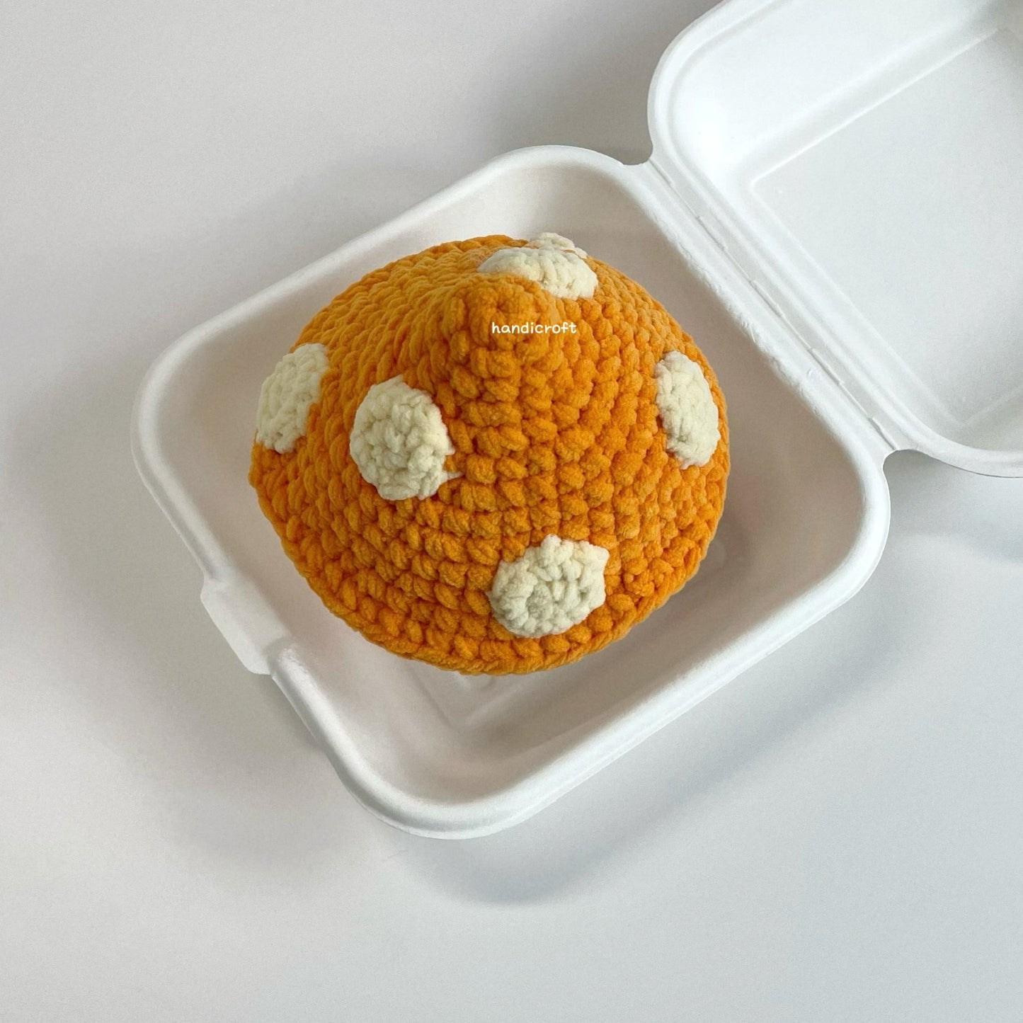 handicroft handmade crochet chubby maplestory orange mushroom amigurumi plush toy