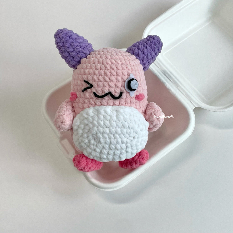 handicroft handmade crochet chubby maplestory pink bean amigurumi plush toy