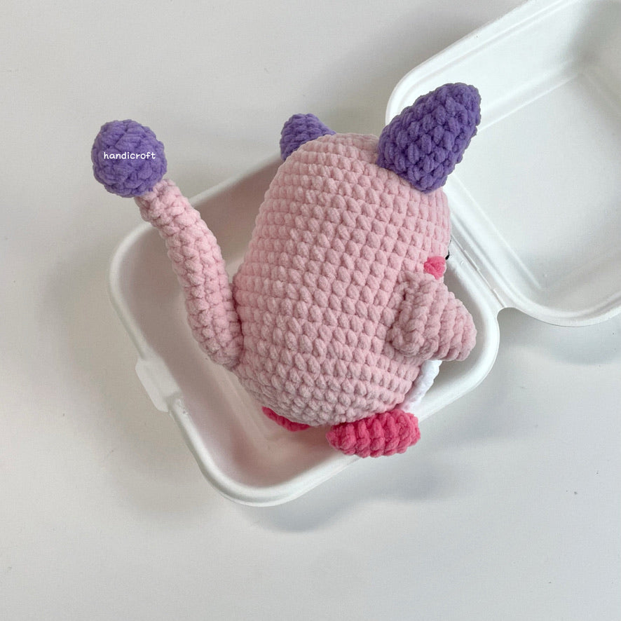 handicroft handmade crochet chubby maplestory pink bean amigurumi plush toy