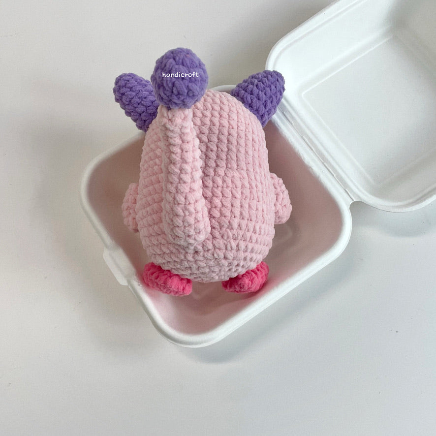 handicroft handmade crochet chubby maplestory pink bean amigurumi plush toy