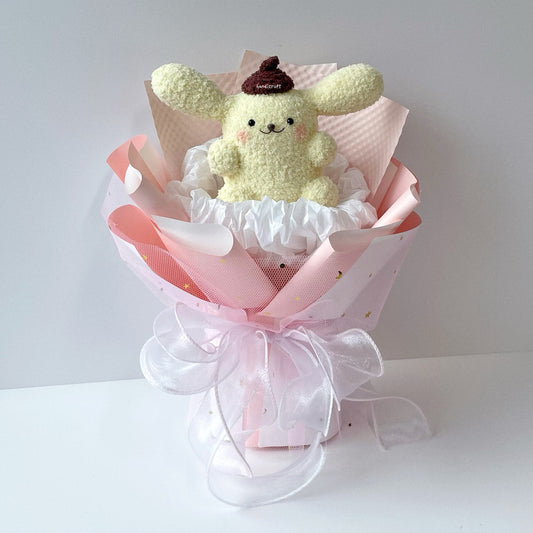 handicroft handmade crochet chubby sanrio pompompurin flower bouquet