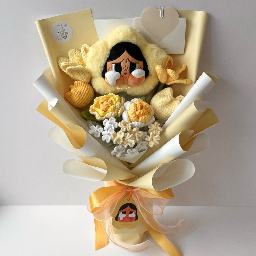 handicroft handmade crochet flower bouquet crybaby sad club series plush crybaby's garden