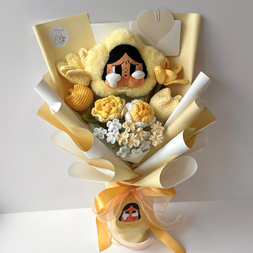handicroft handmade crochet flower bouquet crybaby sad club series plush crybaby's garden