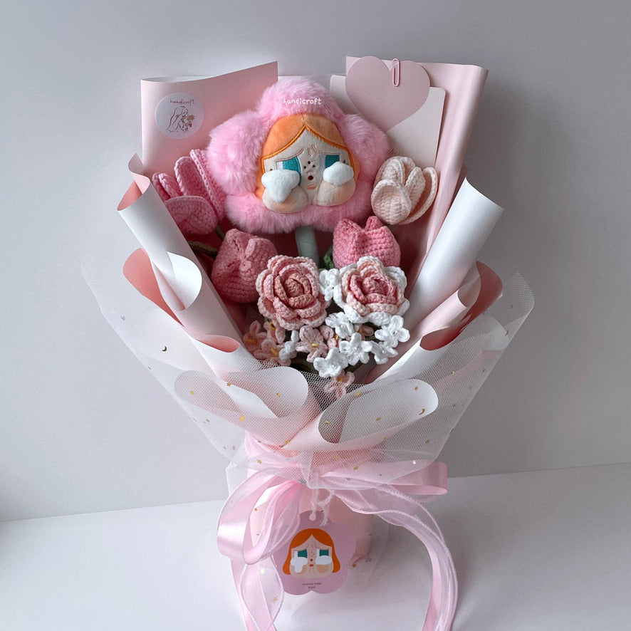 handicroft handmade crochet flower bouquet crybaby sad club series plush crybaby's garden