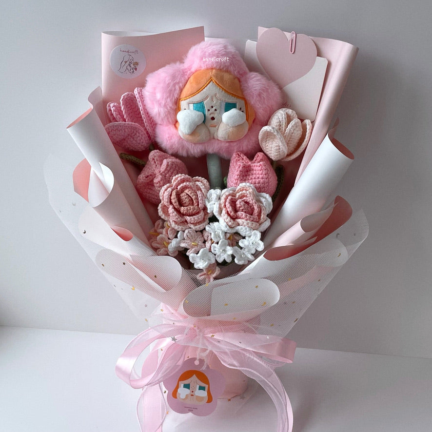 handicroft handmade crochet flower bouquet crybaby sad club series plush crybaby's garden