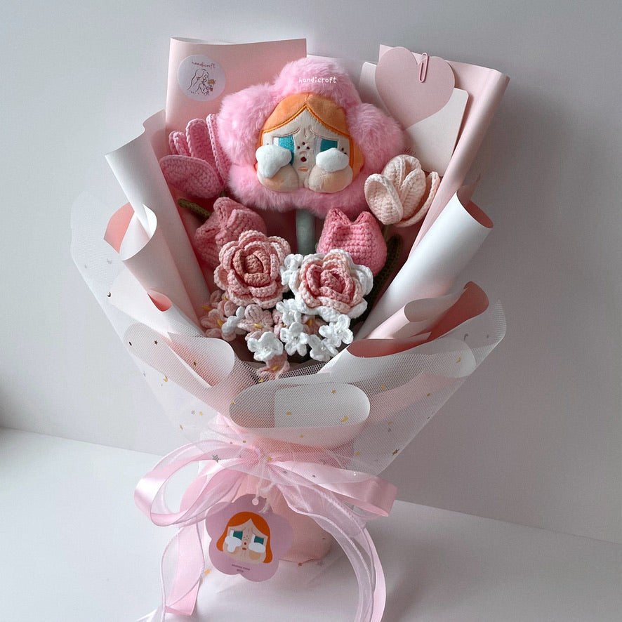 handicroft handmade crochet flower bouquet crybaby sad club series plush crybaby's garden