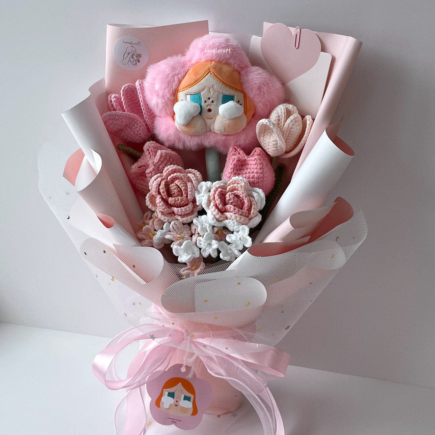 handicroft handmade crochet flower bouquet crybaby sad club series plush crybaby's garden