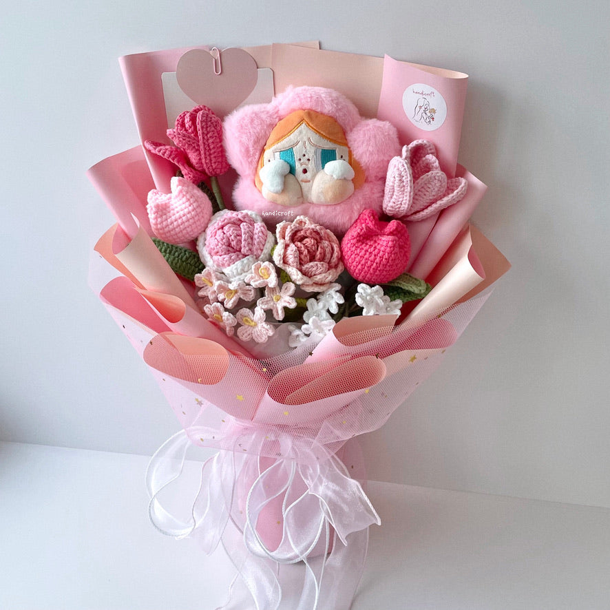 handicroft handmade crochet flower bouquet crybaby sad club series plush crybaby's garden