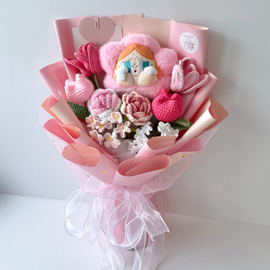 handicroft handmade crochet flower bouquet crybaby sad club series plush crybaby's garden