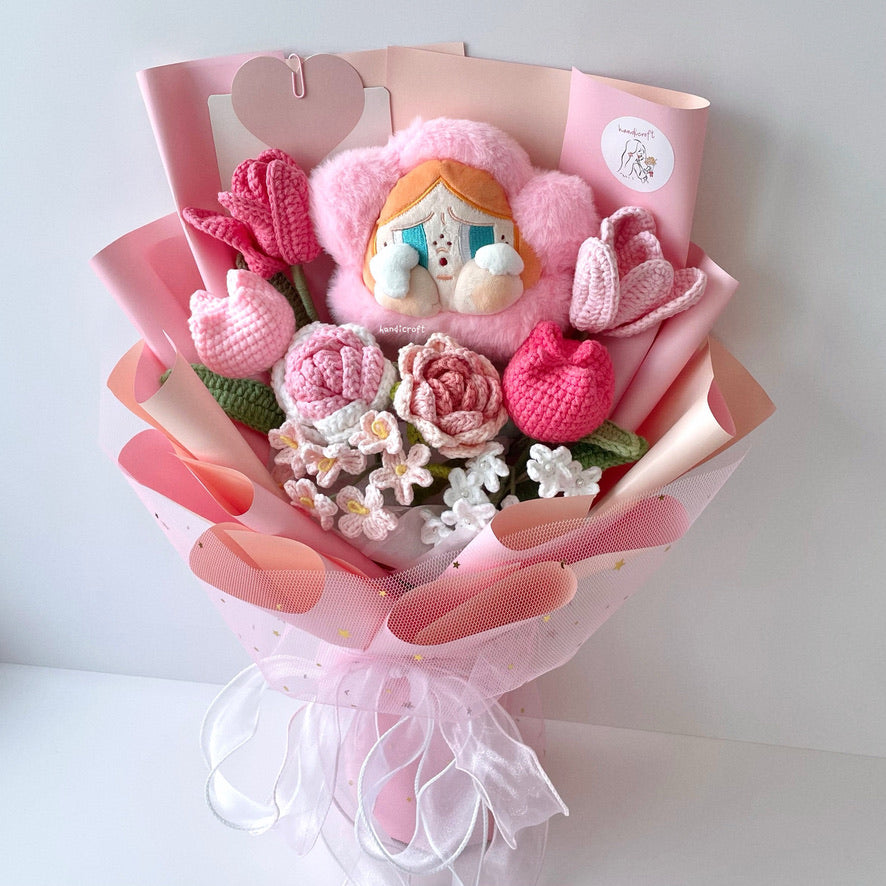 handicroft handmade crochet flower bouquet crybaby sad club series plush crybaby's garden