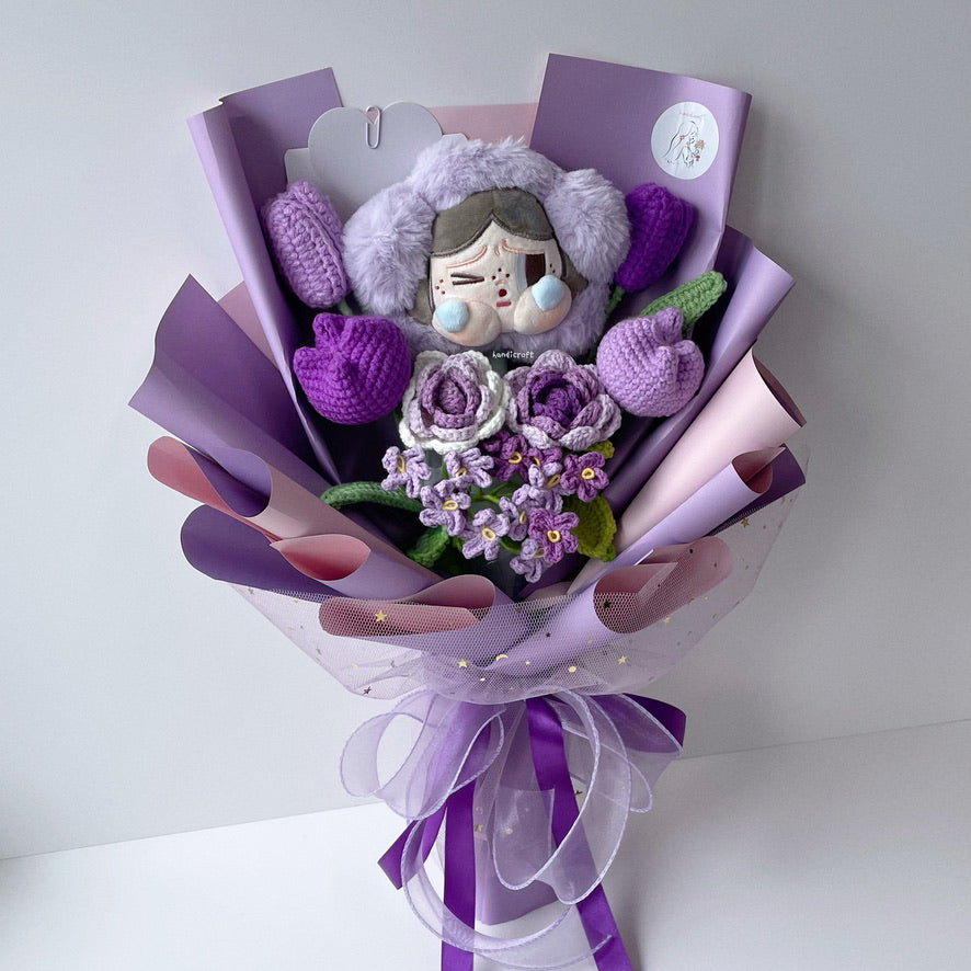 handicroft handmade crochet flower bouquet crybaby sad club series plush crybaby's garden
