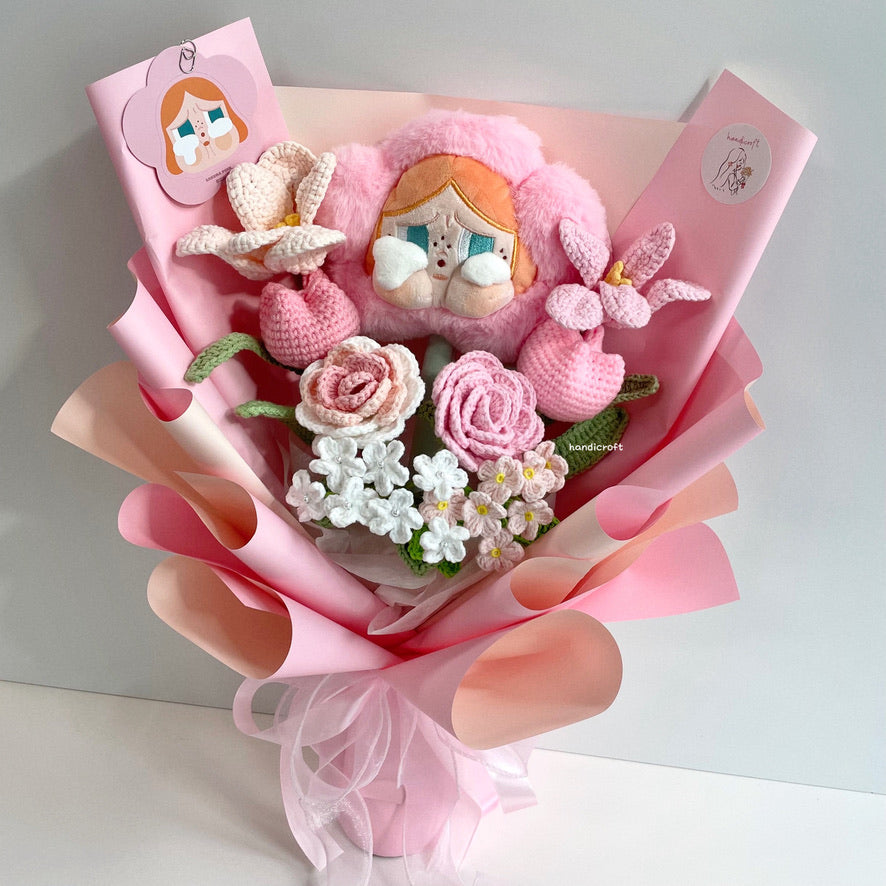 handicroft crybaby sad club series plush flower bouquet