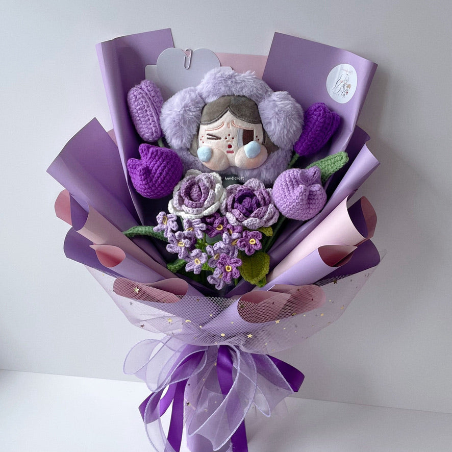 handicroft handmade crochet flower bouquet crybaby sad club series plush crybaby's garden